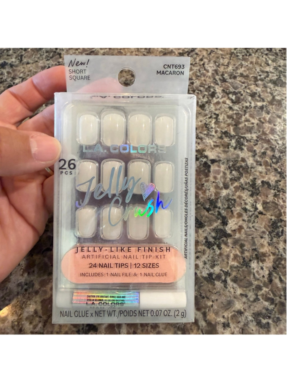 Women's L.A. Colors Press-On Nails One Size White